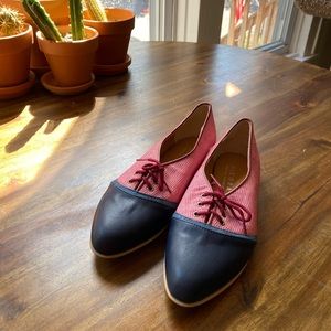 Nicora American Handmade Oxford Shoes 8.5 Red Navy